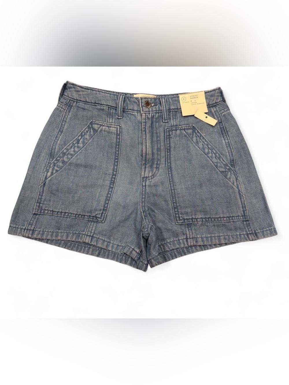 Universal Thread High-Rise Denim Shorts in Faded Blue